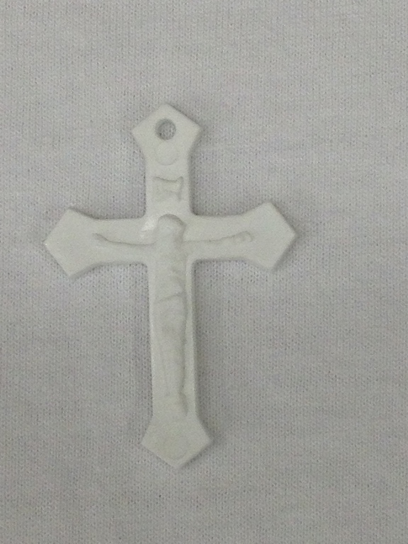 WHITE PLASTIC MISSION CRUCIFIX M1W