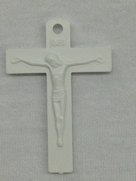 WHITE PLASTIC MISSION CRUCIFIX M1W