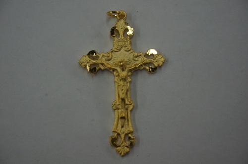 Photo of GOLD PLATED PEWTER CRUCIFIX 1469