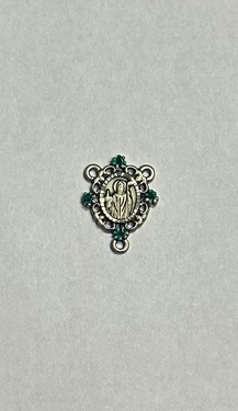 Photo of PEWTER ST PATRICK CENTER WITH GREEN SHAMROCK TIPS 318