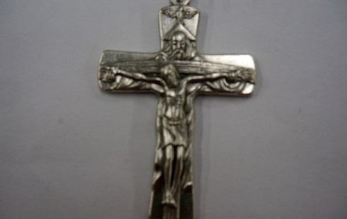 Photo of NICKEL SILVER TRINITY CRUCIFIX 500