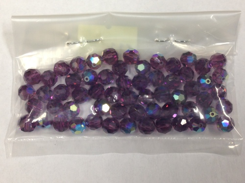 Photo of AMETHYST 6MM PRECIOSA AURORA BOREALIS CRYSTAL BEADS 611AM