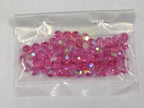 Photo of ROSE 6MM PRECIOSA AURORA BOREALIS CRYSTAL BEADS 611RO