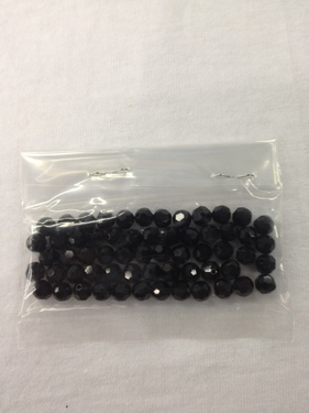 Photo of BLACK 6MM PRECIOSA CRYSTAL BEADS 621BK