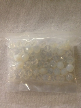 Photo of 8MM WHITE OPAL FIRE POLISHED BEADS 624WO