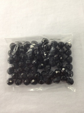 Photo of BLACK 8MM FIRE POLISHED FACETED BEADS 627BK