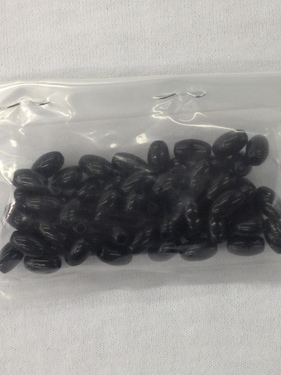 Photo of BLACK 6X8MM POLISHED PLASTIC BEAD 636BK