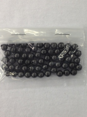 Photo of BLACK 6MM PEARLIZED PLASTIC BEADS 639BK