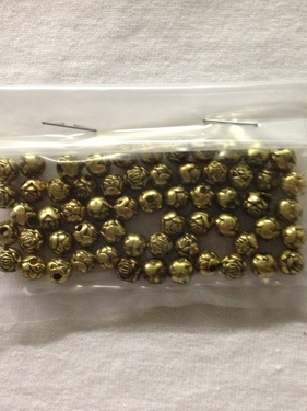 Photo of 6MM GOLD METALIZED PLASTIC ANTIQUE ROSEBUD BEADS 644G