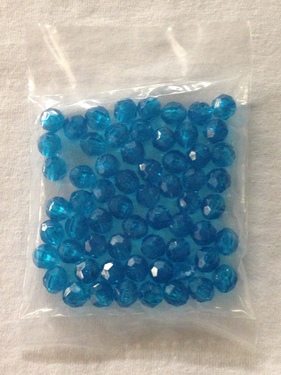 Photo of AQUA 8MM FACETED TRANSPARENT BEADS 668AQ