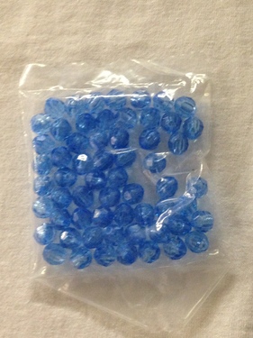 Photo of BLUE 8MM FACETED TRANSPARENT BEADS 668B