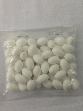 Photo of WHITE 8x12MM OVAL ACRYLIC BEADS 672W