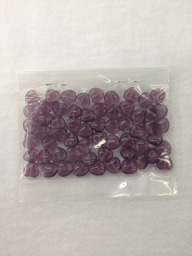 Photo of AMETHYST 8MM GLASS HEART BEADS 673AM