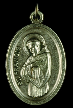 Photo of OXIDIZED ST FRANCIS OF ASSISI MEDAL 704F