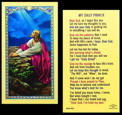 Photo of MY DAILY PRAYER HOLY CARD 800-081