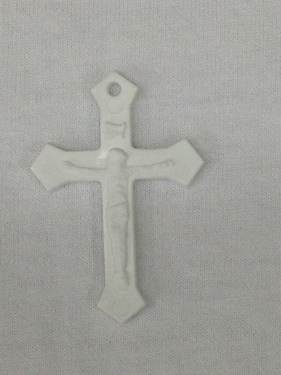 Photo of WHITE PLASTIC MISSION CRUCIFIX M1W