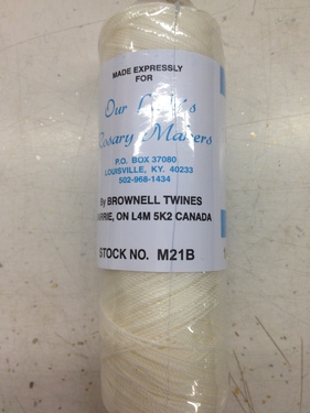 Photo of #9 BONDED WHITE NYLON CORD - 1/4 LB SPOOL MAKES APPROX 100 CORD ROSARIES M21B