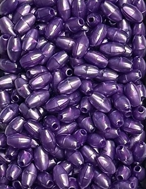 Photo of 6x9MM VIOLET PEARLIZED PLASTIC MISSION BEAD M55V