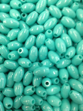 Photo of 6X9MM AQUA PLASTIC MISSION BEAD M5A