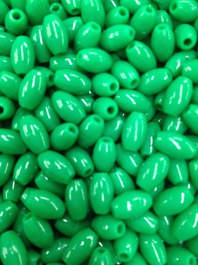 Photo of 6X9MM GREEN PLASTIC MISSION BEAD M5GR