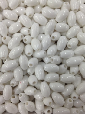 Photo of 6X9MM WHITE PLASTIC MISSION BEAD M5W