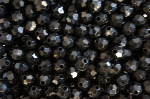 Photo of OPAQUE BLACK 8MM FACETED BEAD M665BK