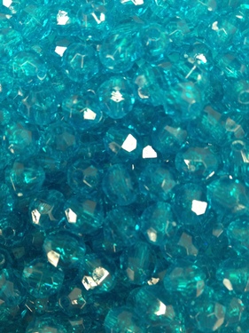 Photo of AQUA 8MM FACETED TRANSPARENT BEAD M668AQ