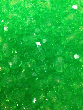 Photo of GREEN (LIME) 8MM FACETED TRANSPARENT BEAD M668GR