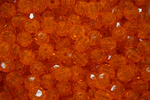 Photo of ORANGE 8MM FACETED TRANSPARENT BEAD M668O