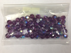 Photo of AMETHYST 6MM PRECIOSA AURORA BOREALIS CRYSTAL BEADS 611AM