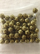 Photo of 8MM GOLD METALIZED PLASTIC ANTIQUE ROSEBUD BEADS 643G