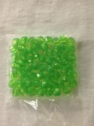 Photo of GREEN 8MM FACETED TRANSPARENT BEADS 668GR