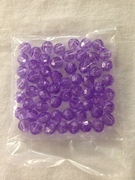 Photo of VIOLET 8MM FACETED TRANSPARENT BEADS 668V