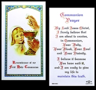 Photo of FIRST COMMUNION LAMINATED HOLY CARD FOR A GIRL 800-001