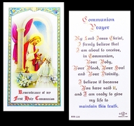 Photo of FIRST COMMUNION LAMINATED HOLY CARD FOR A GIRL 800-131