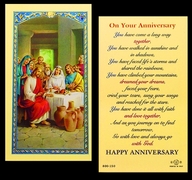 Photo of ON YOUR ANNIVERSARY LAMINATED HOLY CARD 800-150