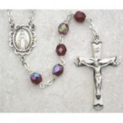 Photo of SS 6MM AB GARNET/JAN ROSARY WITH VELVET BOX 875L-JAN