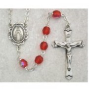 Photo of SS 6MM AB RUBY/JULY ROSARY WITH VELVET BOX 875L-JUL