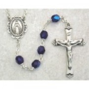 Photo of SS 6MM AB SAPPHIRE/SEPT ROSARY WITH VELVET BOX 875L-SEPT