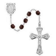 Photo of RHODIUM 6MM AB GARNET/JAN ROSARY WITH VELVET BOX 880-JAN