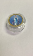 Photo of OUR LADY OF LOURDES GOLD TRIM CLEAR ROSARY BOX 926