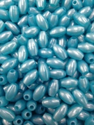 Photo of 6x9MM AQUA PEARLIZED PLASTIC MISSION BEAD M55A