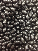 Photo of 6x9MM BLACK PEARLIZED PLASTIC MISSION BEAD M55BK