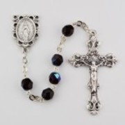 Photo of NS 6MM AB GARNET/JAN ROSARY WITH VELVET BOX R391-JAN