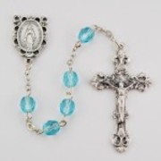 Photo of NS 6MM AB AQUA/MARCH ROSARY WITH VELVET BOX R391-MAR
