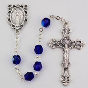 Photo of NS 6MM AB SAPPHIRE/SEPT ROSARY WITH VELVET BOX R391-SEPT